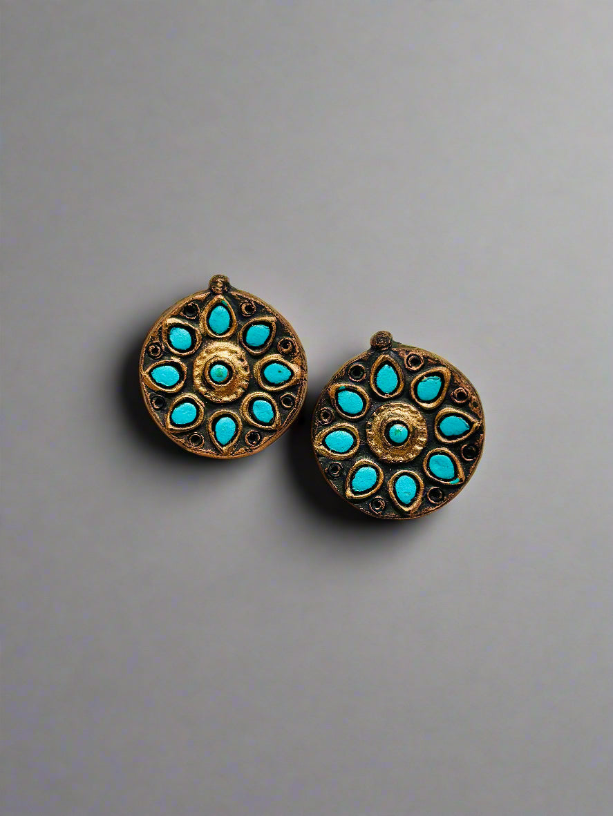 Antique Floral Stud Earrings