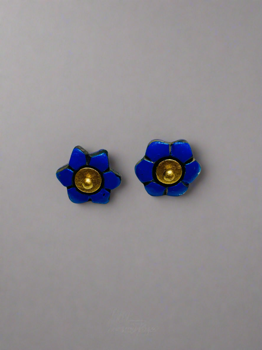 Royal Blue Terracotta Drop Earrings